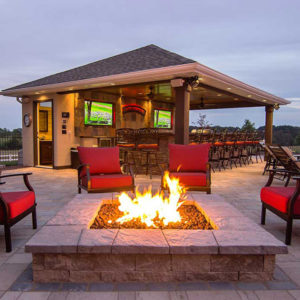 Custom fire pit installation