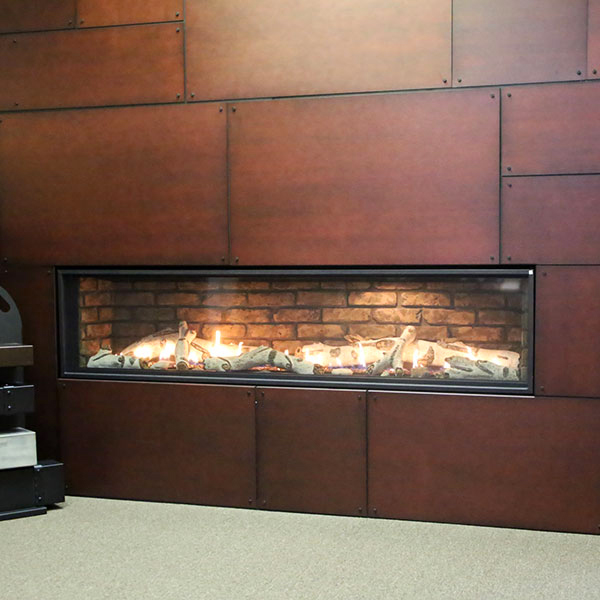 linear gas fireplace installation in Cantonment, FL
