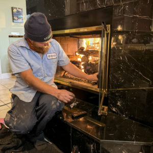 Gas log set installation